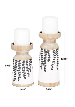 Promo 🌟 Modern Wood Candle Holder - Set of 2 by Monroe Lane 🧨 -Monroe Lane Sales Belk 32333