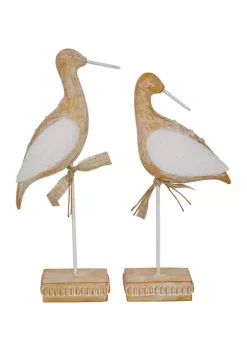 Outlet ✨ Set of 2 Resin Country Cottage Bird Sculptures by Monroe Lane 😉