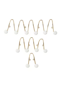 Top 10 😉 Set of 4 in, 10 in, and 17 in Gold Metal Wall Hooks with White Round Knobs by Monroe Lane ⌛ -Monroe Lane Sales Belk 32415