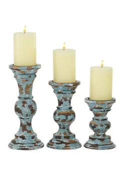 Outlet 😍 Traditional Wood Candle Holder - Set of 3 by Monroe Lane 👏