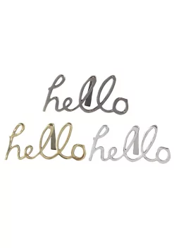 Discount ✔️ Glam Aluminum Decorative Sign - Set of 3 by Monroe Lane ✨ -Monroe Lane Sales Belk 32633