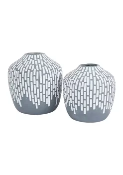 Best reviews of ⌛ Modern Ceramic Vase - Set of 2 by Monroe Lane 😉 -Monroe Lane Sales Belk 32688