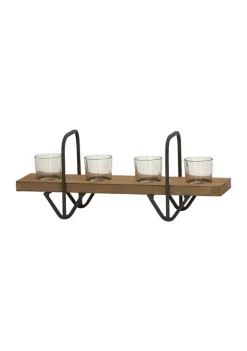 Outlet ⌛ Wood Industrial Hurricane Lamp by Monroe Lane 🌟 -Monroe Lane Sales Belk 32790