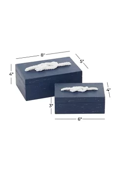 Best Sale 🌟 Farmhouse Wood Box - Set of 2 by Monroe Lane ⭐ -Monroe Lane Sales Belk 32800