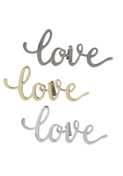 Best Sale 😀 Glam Aluminum Decorative Sign - Set of 3 by Monroe Lane 🥰 -Monroe Lane Sales Belk 32808