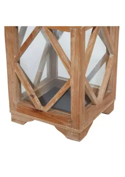 Hot Sale 👏 Coastal Wood Lantern - Set of 2 by Monroe Lane 😀 -Monroe Lane Sales Belk 3281