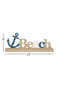 Best deal ❤️ Coastal Wood Decorative Sign by Monroe Lane 🤩 -Monroe Lane Sales Belk 32819