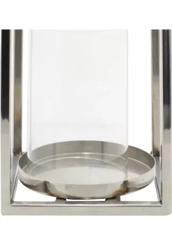 Promo ⌛ Modern Stainless Steel Hurricane Lamp by Monroe Lane ⭐ -Monroe Lane Sales Belk 32823