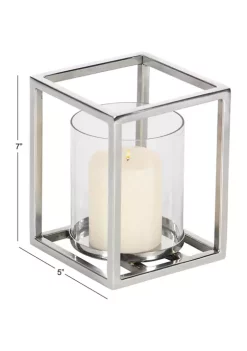 Promo ⌛ Modern Stainless Steel Hurricane Lamp by Monroe Lane ⭐ -Monroe Lane Sales Belk 32825