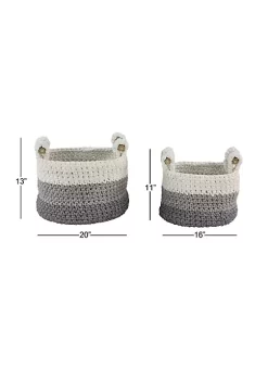 Flash Sale 🛒 Bohemian Polyester Storage Basket - Set of 2 by Monroe Lane 🎉 -Monroe Lane Sales Belk 33069
