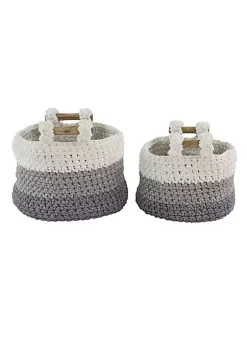 Flash Sale 🛒 Bohemian Polyester Storage Basket - Set of 2 by Monroe Lane 🎉 -Monroe Lane Sales Belk 33070