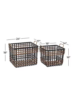 Top 10 🥰 Farmhouse Seagrass Storage Basket - Set of 2 by Monroe Lane 🧨 -Monroe Lane Sales Belk 33088