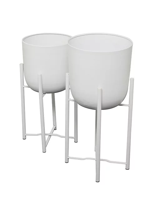 Wholesale 🔥 Modern Metal Planter - Set of 2 by Monroe Lane 🎁 5 Wholesale 🔥 Modern Metal Planter - Set of 2 by Monroe Lane 🎁 - Image 5