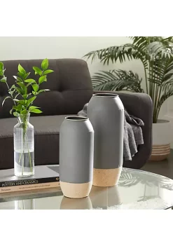 Budget 👍 Contemporary Metal Vase - Set of 2 by Monroe Lane 🎉 -Monroe Lane Sales Belk 33216