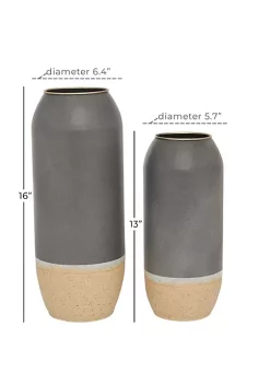 Budget 👍 Contemporary Metal Vase - Set of 2 by Monroe Lane 🎉 -Monroe Lane Sales Belk 33218