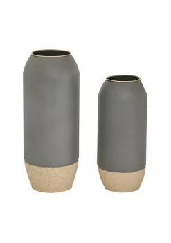 Budget 👍 Contemporary Metal Vase - Set of 2 by Monroe Lane 🎉 -Monroe Lane Sales Belk 33219