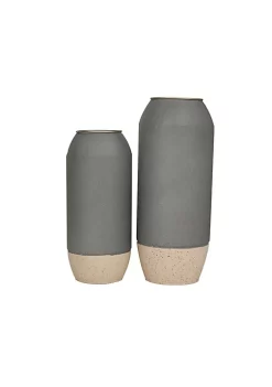 Budget 👍 Contemporary Metal Vase - Set of 2 by Monroe Lane 🎉 -Monroe Lane Sales Belk 33220