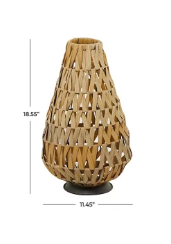 Flash Sale ⌛ Natural Plastic Rattan Candle Lantern by Monroe Lane 🔥 -Monroe Lane Sales Belk 33224