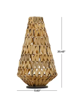 Best deal ⭐ Natural Plastic Rattan Candle Lantern by Monroe Lane 🎁 -Monroe Lane Sales Belk 33230
