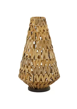Best deal ⭐ Natural Plastic Rattan Candle Lantern by Monroe Lane 🎁 -Monroe Lane Sales Belk 33232