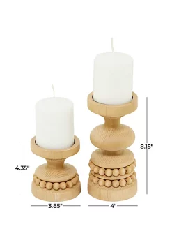 Best Sale 😉 Traditional Wood Candle Holder - Set of 2 by Monroe Lane ✨ -Monroe Lane Sales Belk 33317