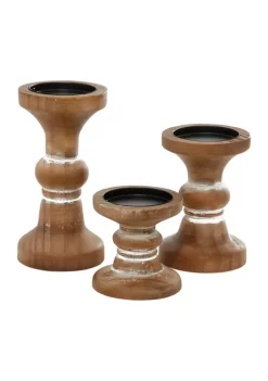 Best reviews of 🎁 Farmhouse Wood Candle Holder - Set of 3 by Monroe Lane 🎉