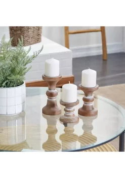 Best reviews of 🎁 Farmhouse Wood Candle Holder - Set of 3 by Monroe Lane 🎉 -Monroe Lane Sales Belk 3441