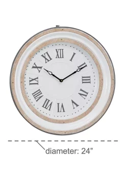 Hot Sale 🧨 Farmhouse Metal Wall Clock by Monroe Lane ❤️ -Monroe Lane Sales Belk 3575