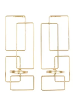 Best Sale 🧨 Contemporary Metal Wall Sconce - Set of 2 by Monroe Lane 🧨 -Monroe Lane Sales Belk 3582