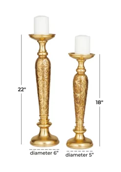 Cheap ✨ Traditional Polystone Candle Holder - Set of 2 by Monroe Lane 🌟 -Monroe Lane Sales Belk 3624
