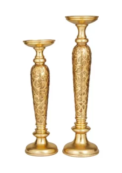 Cheap ✨ Traditional Polystone Candle Holder - Set of 2 by Monroe Lane 🌟 -Monroe Lane Sales Belk 3625