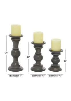 Flash Sale 🔔 Traditional Wood Candle Holder - Set of 3 by Monroe Lane 😀 -Monroe Lane Sales Belk 3756
