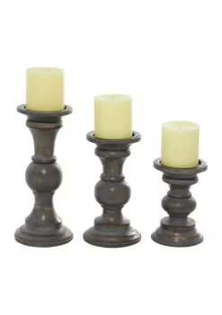 Flash Sale 🔔 Traditional Wood Candle Holder - Set of 3 by Monroe Lane 😀 -Monroe Lane Sales Belk 3757