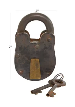 Coupon ✨ Vintage Metal Lock And Key by Monroe Lane 🔥 -Monroe Lane Sales Belk 3788