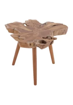 Deals 🧨 Rustic Teak Wood Accent Table by Monroe Lane ❤️