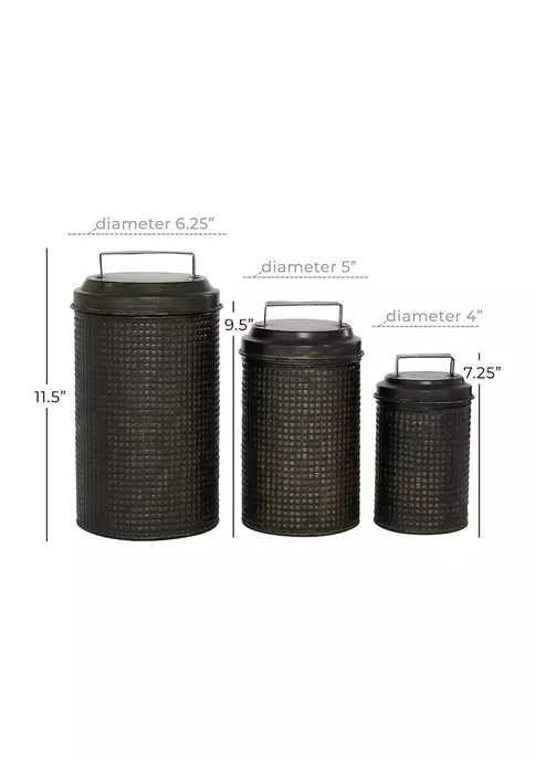 Budget ๐ Farmhouse Metal Canisters - Set of 3 by Monroe Lane ๐ 4 Budget ๐ Farmhouse Metal Canisters - Set of 3 by Monroe Lane ๐ - Image 4