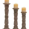 Outlet 🥰 Traditional Mango Wood Candle Holder - Set of 3 by Monroe Lane 🌟