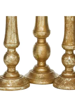 Coupon 🔥 Traditional Mango Wood Candle Holder - Set of 3 by Monroe Lane 🎉 -Monroe Lane Sales Belk 3974