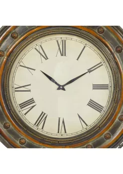 Budget 🥰 Rustic Metal Wall Clock by Monroe Lane 👏 -Monroe Lane Sales Belk 3987