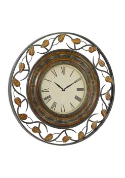 Budget 🥰 Rustic Metal Wall Clock by Monroe Lane 👏 -Monroe Lane Sales Belk 3989