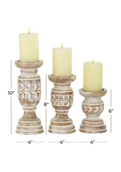 New 🎁 Country Cottage Wood Candle Holder - Set of 3 by Monroe Lane 😀 -Monroe Lane Sales Belk 4048