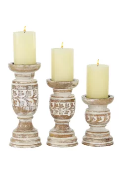 New 🎁 Country Cottage Wood Candle Holder - Set of 3 by Monroe Lane 😀 -Monroe Lane Sales Belk 4049