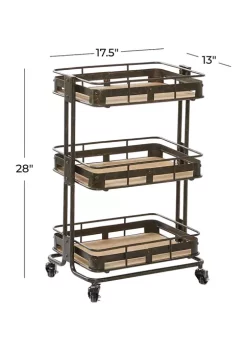 Coupon ❤️ Industrial Metal Storage Cart by Monroe Lane 🤩 -Monroe Lane Sales Belk 4086