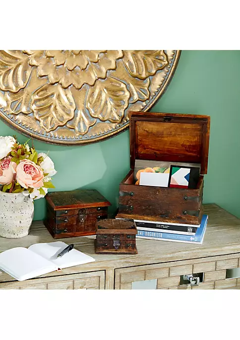 Budget 🔥 Rustic Reclaimed Wood Box - Set of 3 by Monroe Lane 👏 2 Budget 🔥 Rustic Reclaimed Wood Box - Set of 3 by Monroe Lane 👏 - Image 2