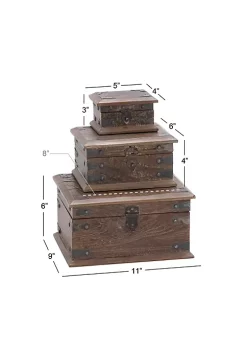Budget 🔥 Rustic Reclaimed Wood Box - Set of 3 by Monroe Lane 👏 9 Budget 🔥 Rustic Reclaimed Wood Box - Set of 3 by Monroe Lane 👏 -Monroe Lane Sales Belk 4200
