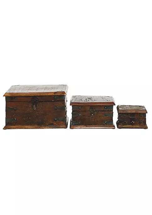 Budget 🔥 Rustic Reclaimed Wood Box - Set of 3 by Monroe Lane 👏 5 Budget 🔥 Rustic Reclaimed Wood Box - Set of 3 by Monroe Lane 👏 - Image 5
