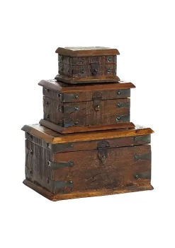 Budget 🔥 Rustic Reclaimed Wood Box - Set of 3 by Monroe Lane 👏 11 Budget 🔥 Rustic Reclaimed Wood Box - Set of 3 by Monroe Lane 👏 -Monroe Lane Sales Belk 4202