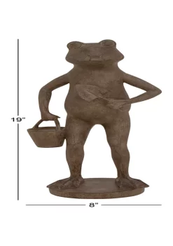New ✔️ Dark Rustic Polystone Sculpture Frog by Monroe Lane 🛒 -Monroe Lane Sales Belk 4239