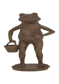 New ✔️ Dark Rustic Polystone Sculpture Frog by Monroe Lane 🛒 -Monroe Lane Sales Belk 4240