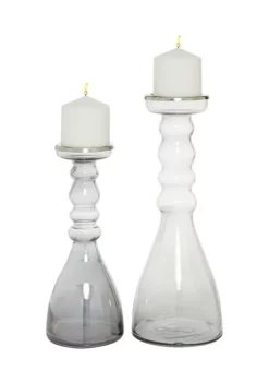 Top 10 😀 Contemporary Glass Candle Holder - Set of 2 by Monroe Lane 😍